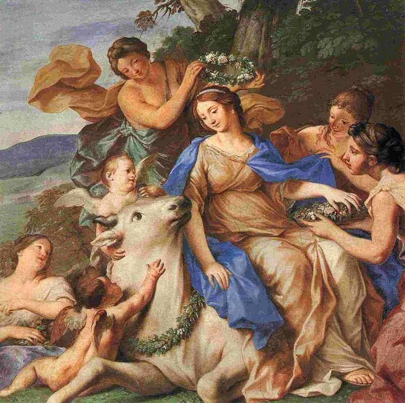 Il ratto di Europa - dettaglio, Palazzo Ducale del Giardino (Parma)